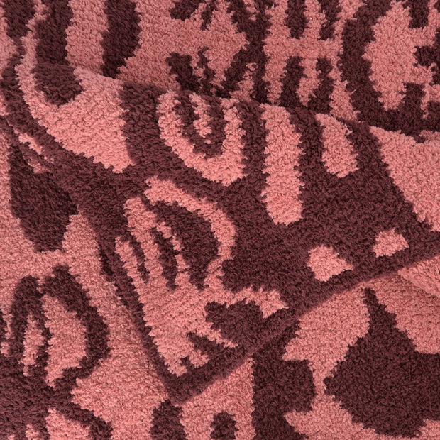 Kashwere Syrah and Rosewood Damask Cloud Throw Blanket