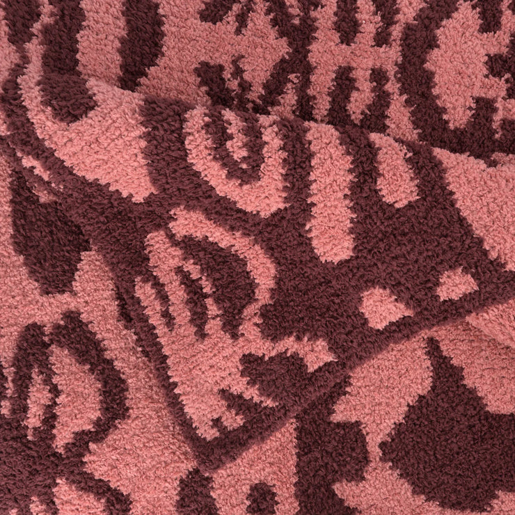 Kashwere Syrah and Rosewood Damask Cloud Throw Blanket