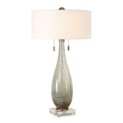 Uttermost Cardoni Smokey Fern- Green Glass Table Lamp