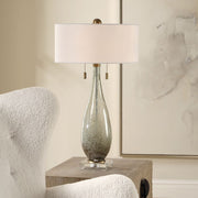 Uttermost Cardoni Smokey Fern- Green Glass Table Lamp