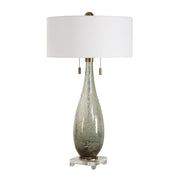 Uttermost Cardoni Smokey Fern- Green Glass Table Lamp