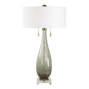 Uttermost Cardoni Smokey Fern- Green Glass Table Lamp