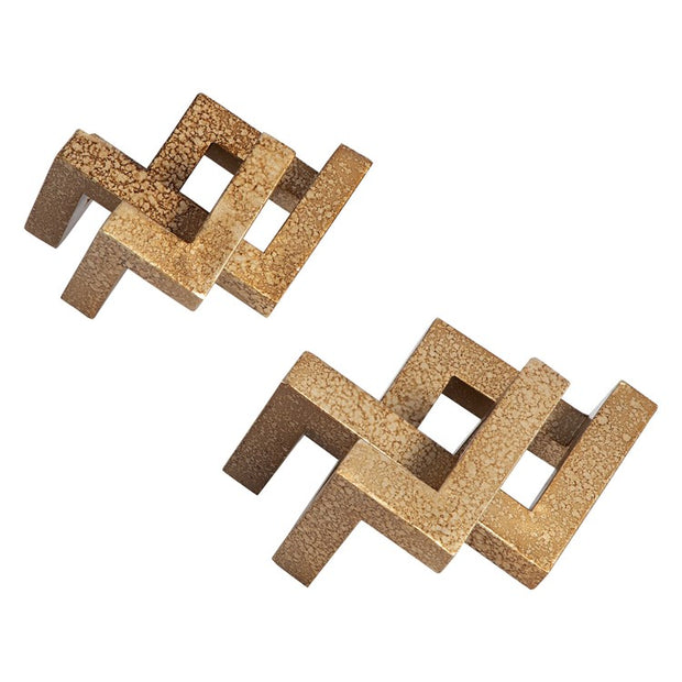 Uttermost Avan Antiqued Gold Iron Set of 2 Sculptures