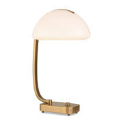 Uttermost Bend The Rules Antique Brass Desk Lamp With White Glass Shade