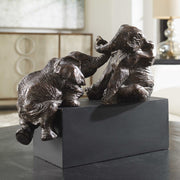Uttermost Playful Pachyderms Antique Bronze Sculpture