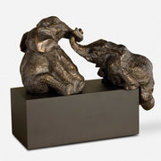 Uttermost Playful Pachyderms Antique Bronze Sculpture