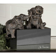 Uttermost Playful Pachyderms Antique Bronze Sculpture