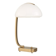 Uttermost Bend The Rules Antique Brass Desk Lamp With White Glass Shade