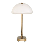 Uttermost Bend The Rules Antique Brass Desk Lamp With White Glass Shade
