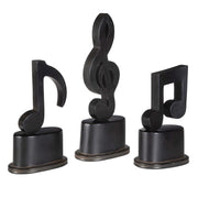 Uttermost Music Notes Aged Black Set of 3 Sculptures