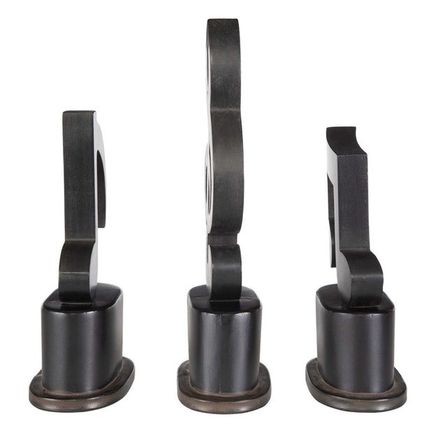 Uttermost Music Notes Aged Black Set of 3 Sculptures