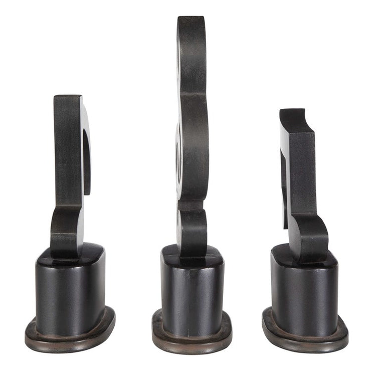 Uttermost Music Notes Aged Black Set of 3 Sculptures