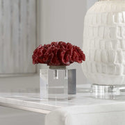 Uttermost Red Coral Cluster and Crystal Sculpture