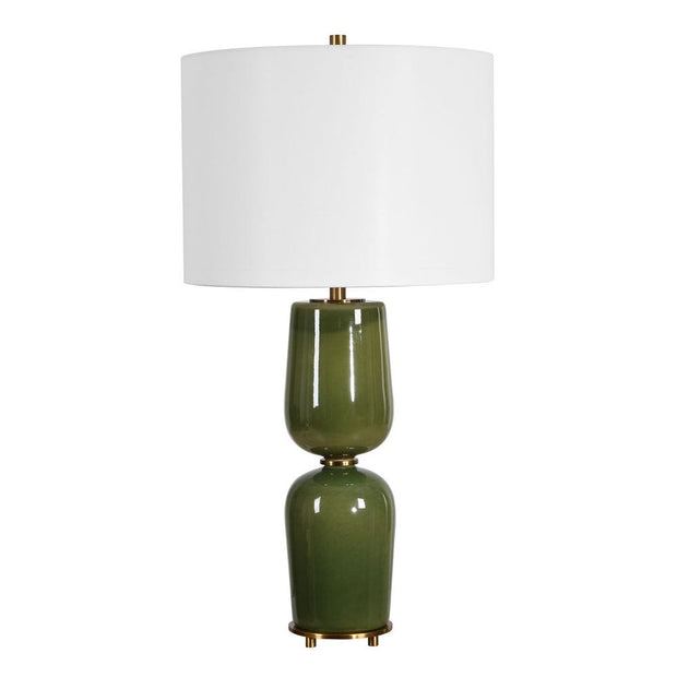 Uttermost Meyer Moss Green With Antique Brass Table Lamp
