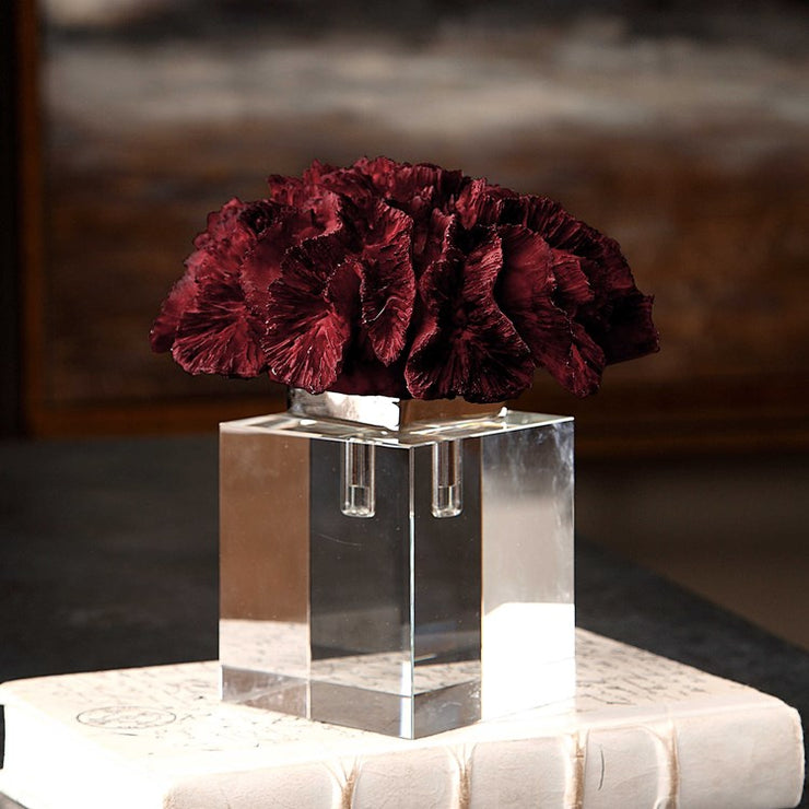 Uttermost Red Coral Cluster and Crystal Sculpture