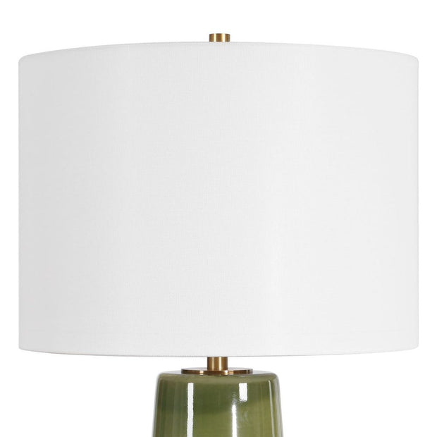 Uttermost Meyer Moss Green With Antique Brass Table Lamp