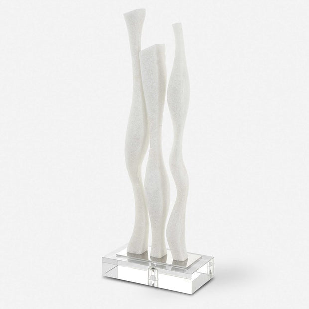 Uttermost Gale Ivory Stone and Crystal Abstract Sculpture
