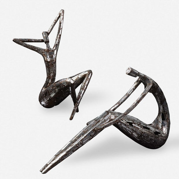 Uttermost Dahy Antiqued Silver Set of 2 Statues