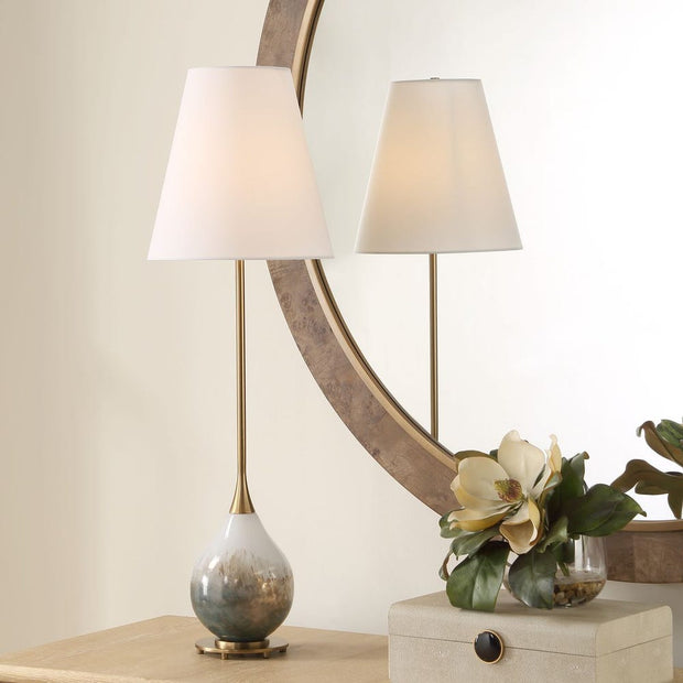 Uttermost Cardoni Smoke Bronze Glass Buffet Lamp