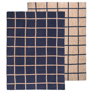 Kashwere Ultra Plush Window Pane Heathered Cloud Throw Blanket ~ Dark Navy, Haystack & Wheat