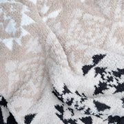 Kashwere Ultra Plush Vail Cozy Cloud Throw Blanket ~Midnight Grey, Linen, Wheat & Creme