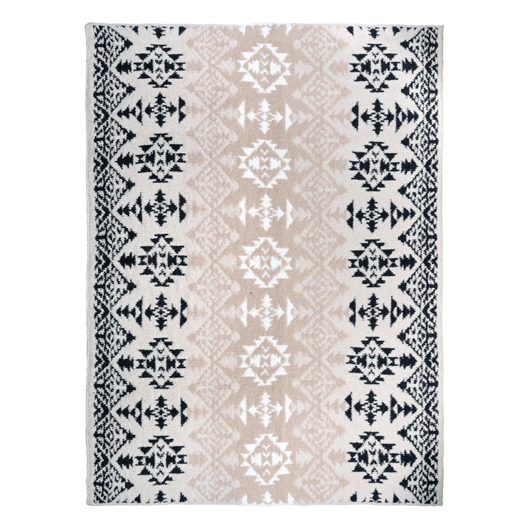 Kashwere Ultra Plush Vail Cozy Cloud Throw Blanket ~Midnight Grey, Linen, Wheat & Creme