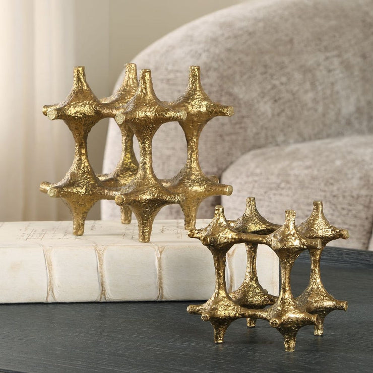 Uttermost Gilded Connection Sculptures ~ Set Of 2