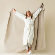 Kashwere Ultra Plush Linen and Desert Dune Fleck Oversized Dream Plush Throw Blanket