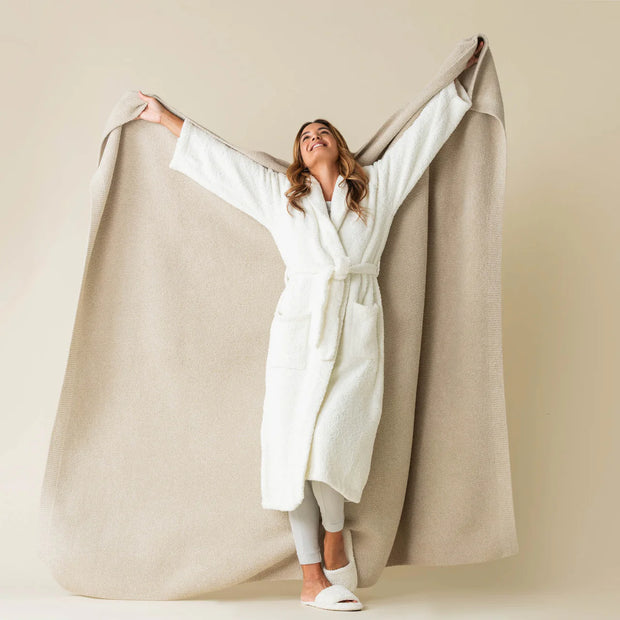 Kashwere Ultra Plush Linen and Desert Dune Fleck Oversized Dream Plush Throw Blanket
