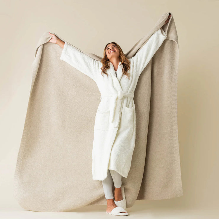 Kashwere Ultra Plush Linen and Desert Dune Fleck Oversized Dream Plush Throw Blanket