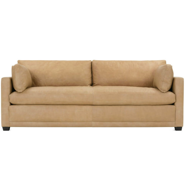 Rowe Furniture Sylvie Butterscotch Leather Bench Cushion  88” Sofa ~ Express Collection