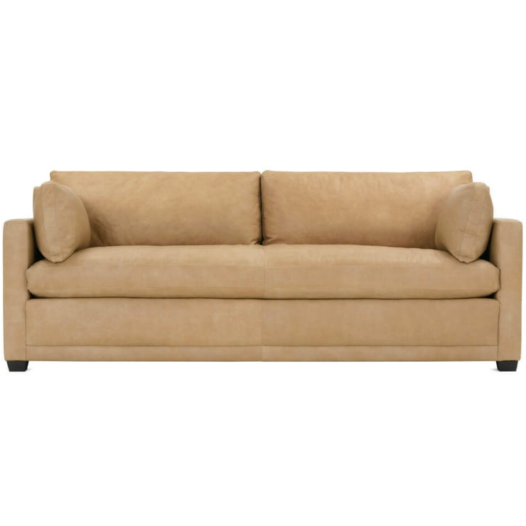 Rowe Furniture Sylvie Butterscotch Leather Bench Cushion  88” Sofa ~ Express Collection