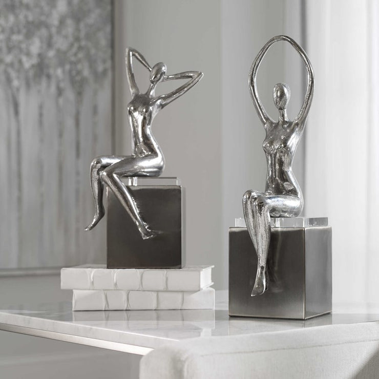 Uttermost Jaylene Tarnished Silver Set of 2 Figurines