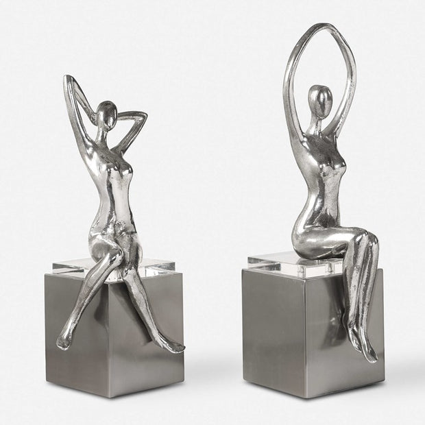 Uttermost Jaylene Tarnished Silver Set of 2 Figurines