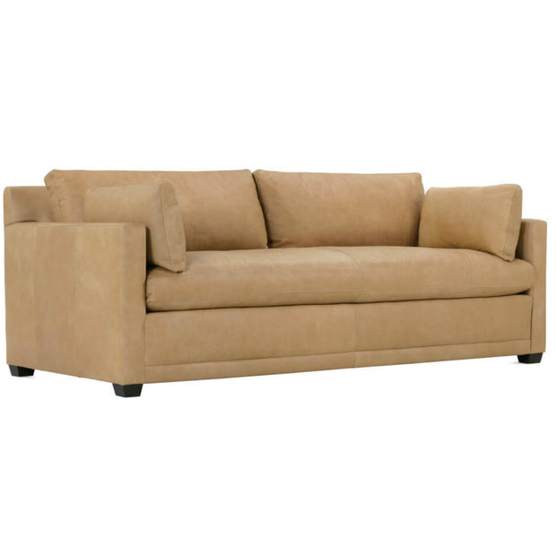 Rowe Furniture Sylvie Butterscotch Leather Bench Cushion  88” Sofa ~ Express Collection