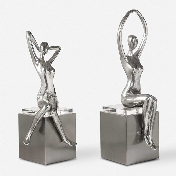 Uttermost Jaylene Tarnished Silver Set of 2 Figurines