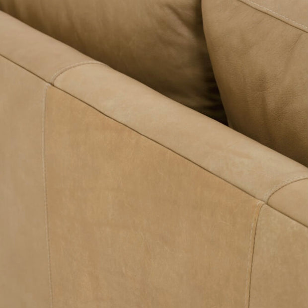 Rowe Furniture Sylvie Butterscotch Leather Bench Cushion  88” Sofa ~ Express Collection