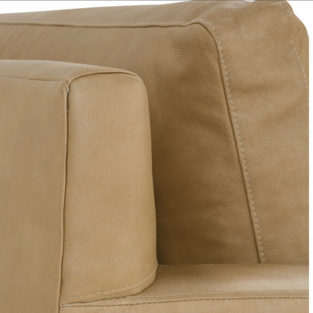 Rowe Furniture Sylvie Butterscotch Leather Bench Cushion  88” Sofa ~ Express Collection