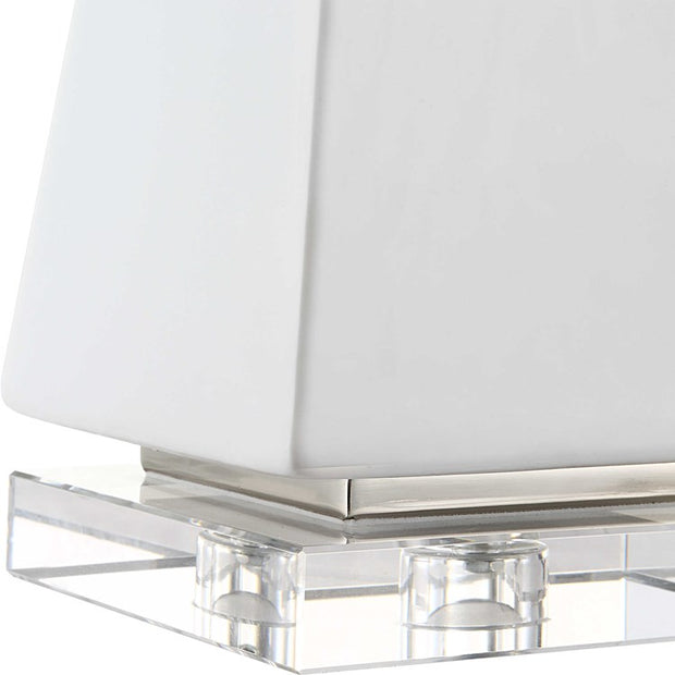 Uttermost Great Pyramids Chalk White Ceramic and Crystal Set of 2 Sculptures