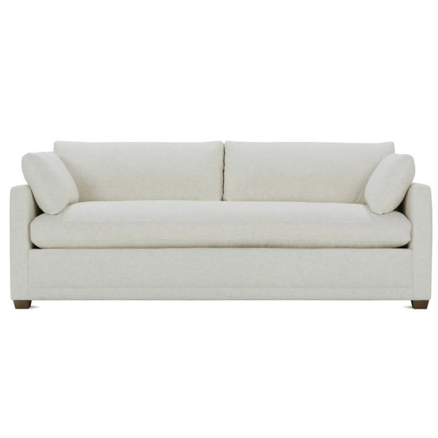 Rowe Furniture Sylvie Bone White Performance Fabric Bench Cushion 88” Sofa ~ Express Collection