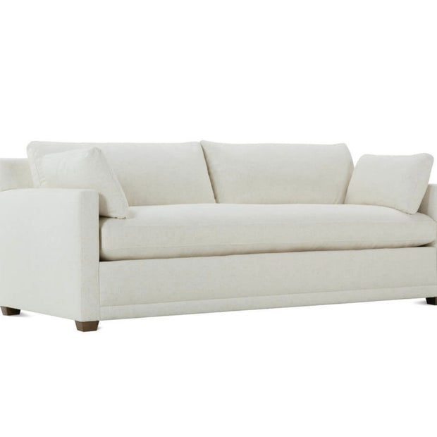 Rowe Furniture Sylvie Bone White Performance Fabric Bench Cushion 88” Sofa ~ Express Collection