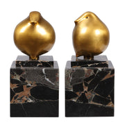 Uttermost Golden Finch With Black Marble Base ~ Set Of 2