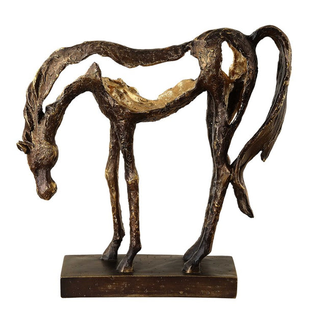 Uttermost Openly Grazing Antiqued Bronze Horse Sculpture