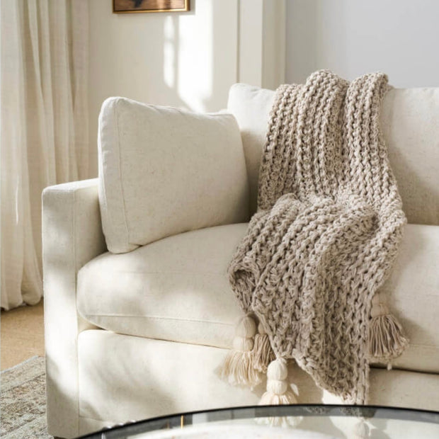 Rowe Furniture Sylvie Bone White Performance Fabric Bench Cushion 88” Sofa ~ Express Collection