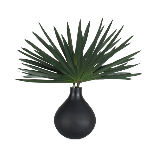 Uttermost Axis Palm Accent in Matte Black Teardrop Vase