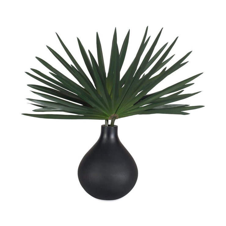 Uttermost Axis Palm Accent in Matte Black Teardrop Vase