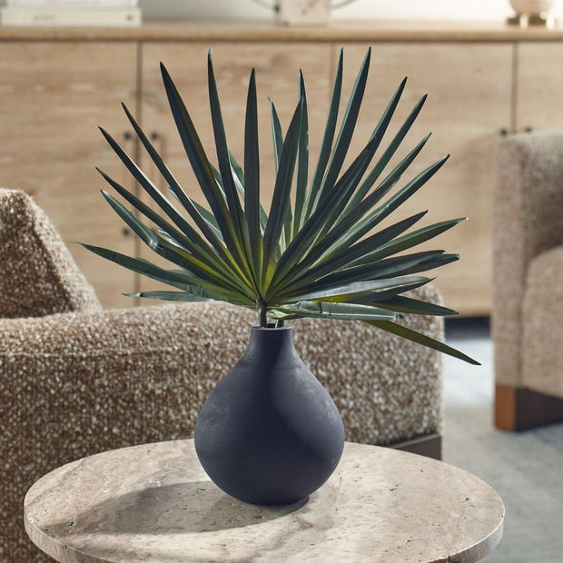 Uttermost Axis Palm Accent in Matte Black Teardrop Vase