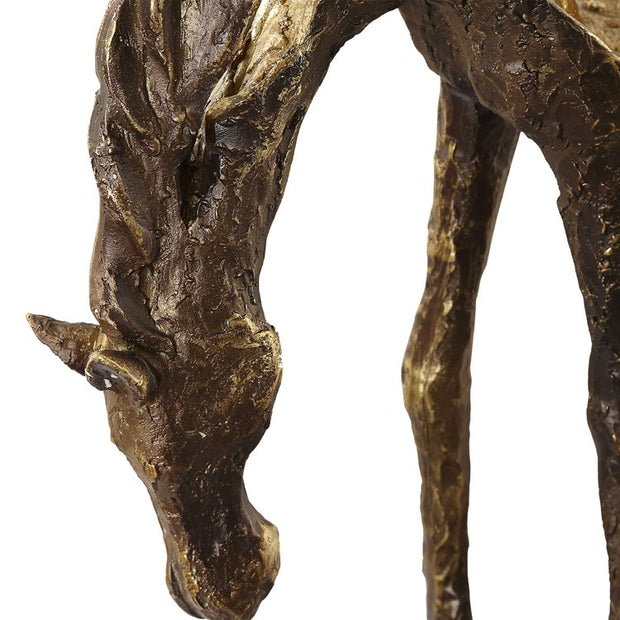 Uttermost Openly Grazing Antiqued Bronze Horse Sculpture
