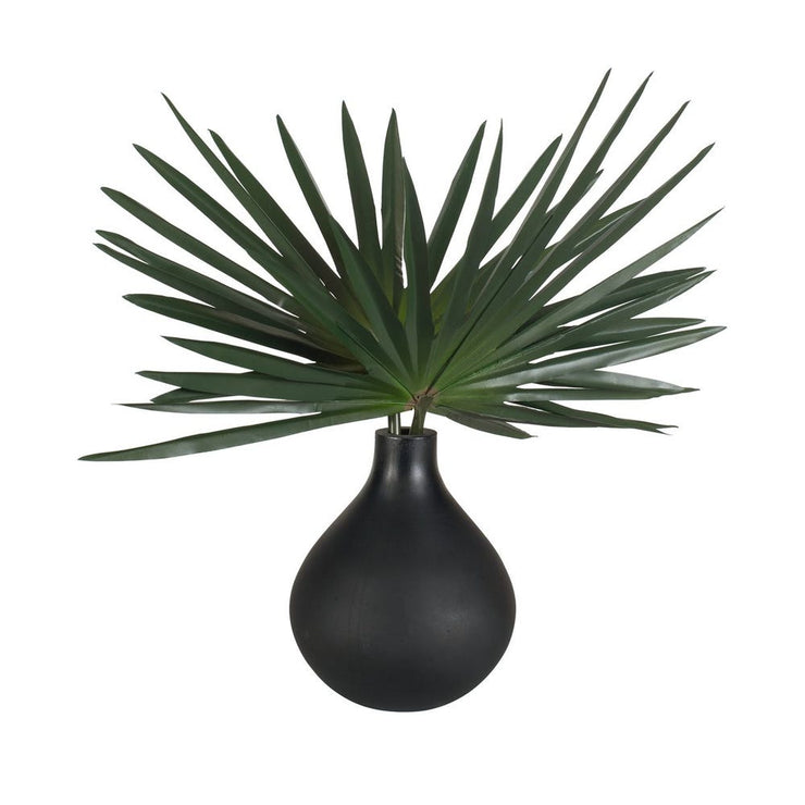 Uttermost Axis Palm Accent in Matte Black Teardrop Vase