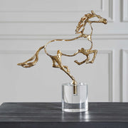 Uttermost Gallop Metallic Gold Horse Sculpture